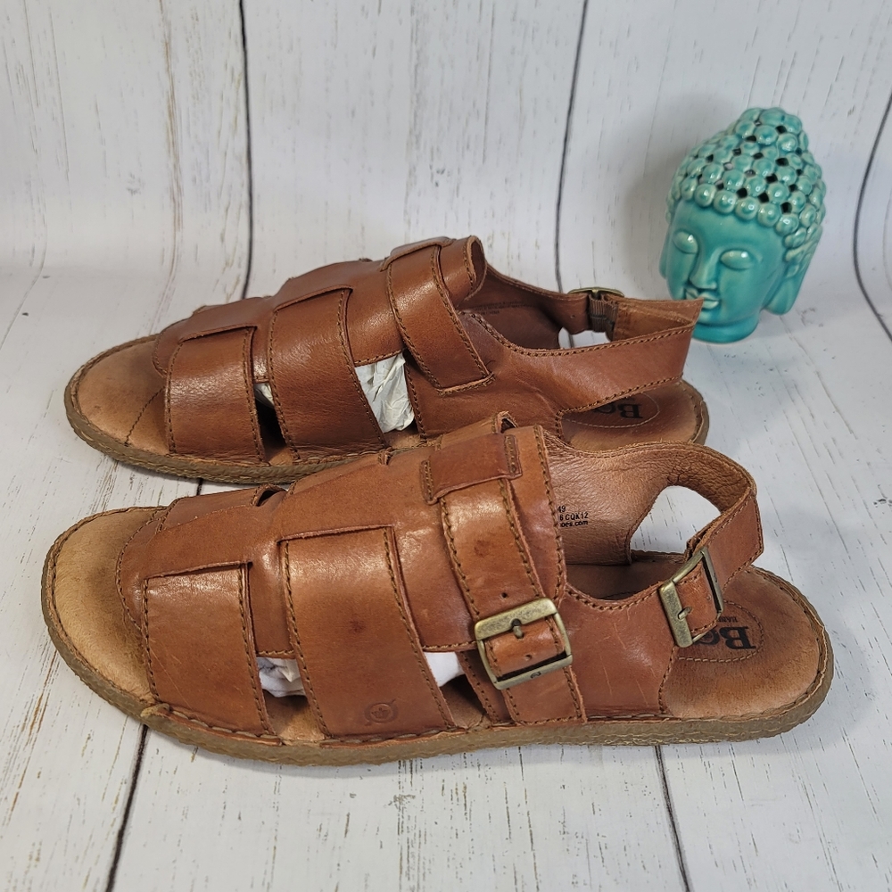 Men's Brown Leather Fisherman Sandals